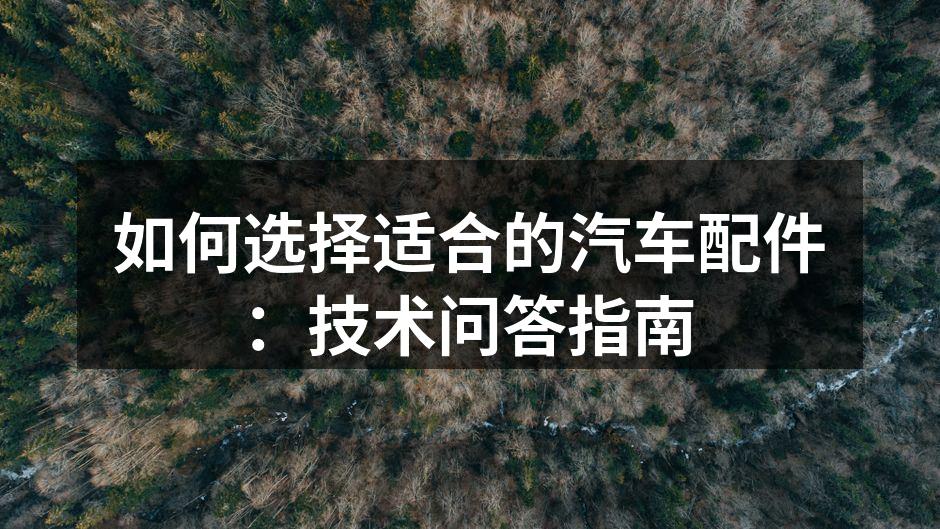 选择合适的汽车配件至关重要